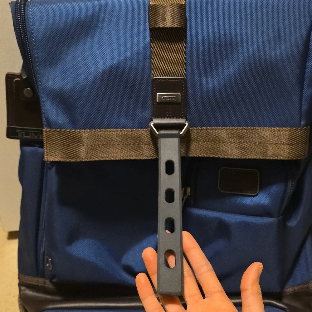 Tumi Navy and Brown Roll-Top Backpack